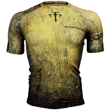 Btoperform Grunge -Yellow Full Graphic Compression Short Sleeves Shirts FX-307Y