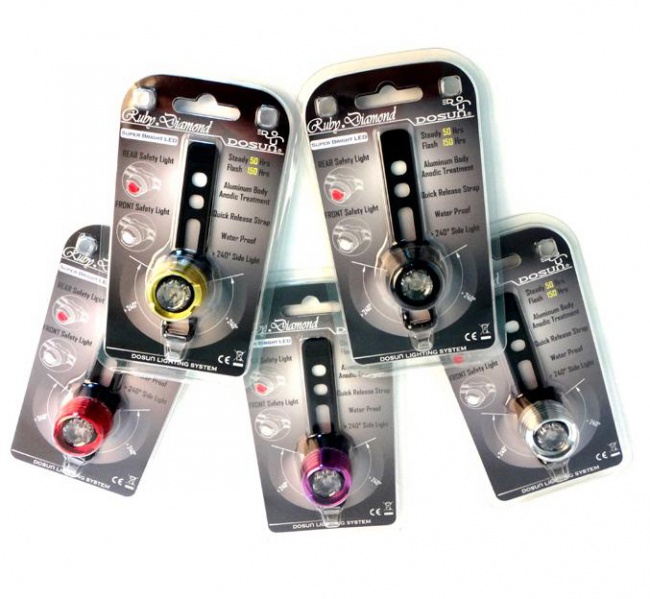 Dosun Diamond Bicycle Safety Lamp White LED Front 5colors
