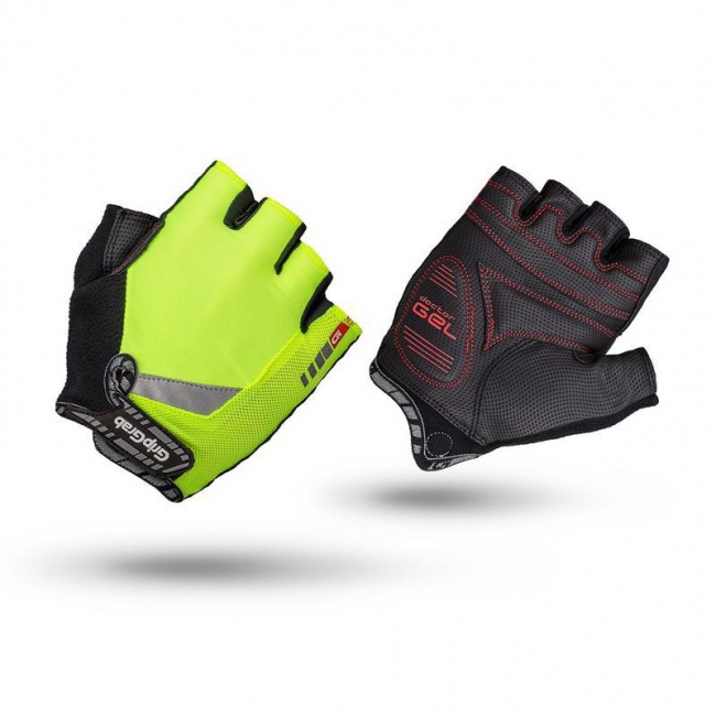 GripGrab Progel Hi Vis Short Finger Gloves Yellow