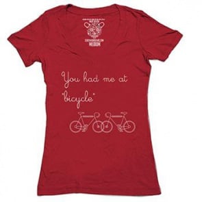 CLOCKWORK GEARS YOU HAD ME AT BICYCLE WOMENS VINTAGE RED XL