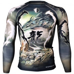 Btoperform Double Dragon Full Graphic Compression Long Sleeve Shirts FX-119