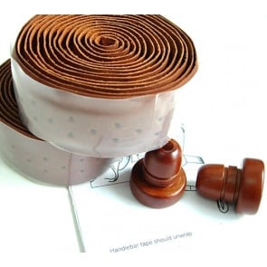 Gyes GT-01H Handle bar Leather Tape Brown