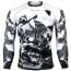 Btoperform Raven Skull - Black Full Graphic Compression Long Sleeve Shirts FX-125K